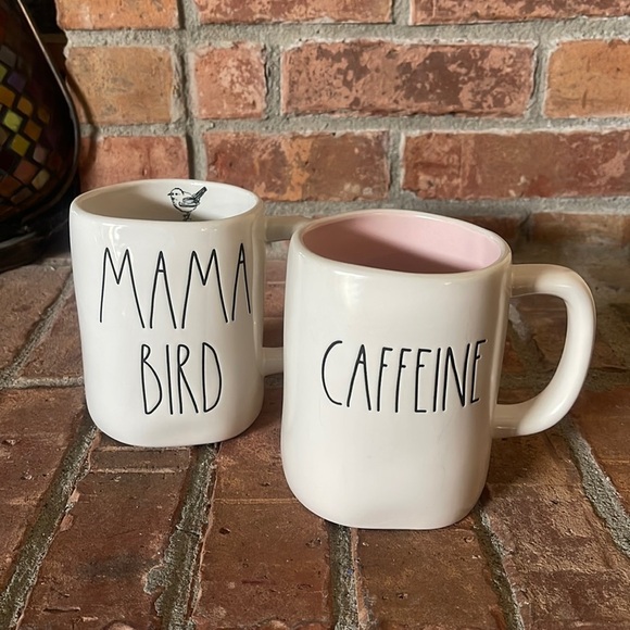 Rae Dunn MAMA BIRD & CAFFEINE Ceramic Mugs - Picture 1 of 5
